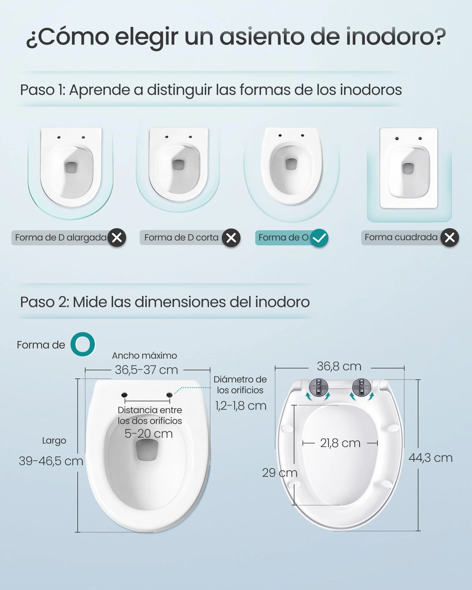 SONGMICS Tapa de WC Universal Cierre Suave Asiento Plástico PP Carga 300 kg Blanco