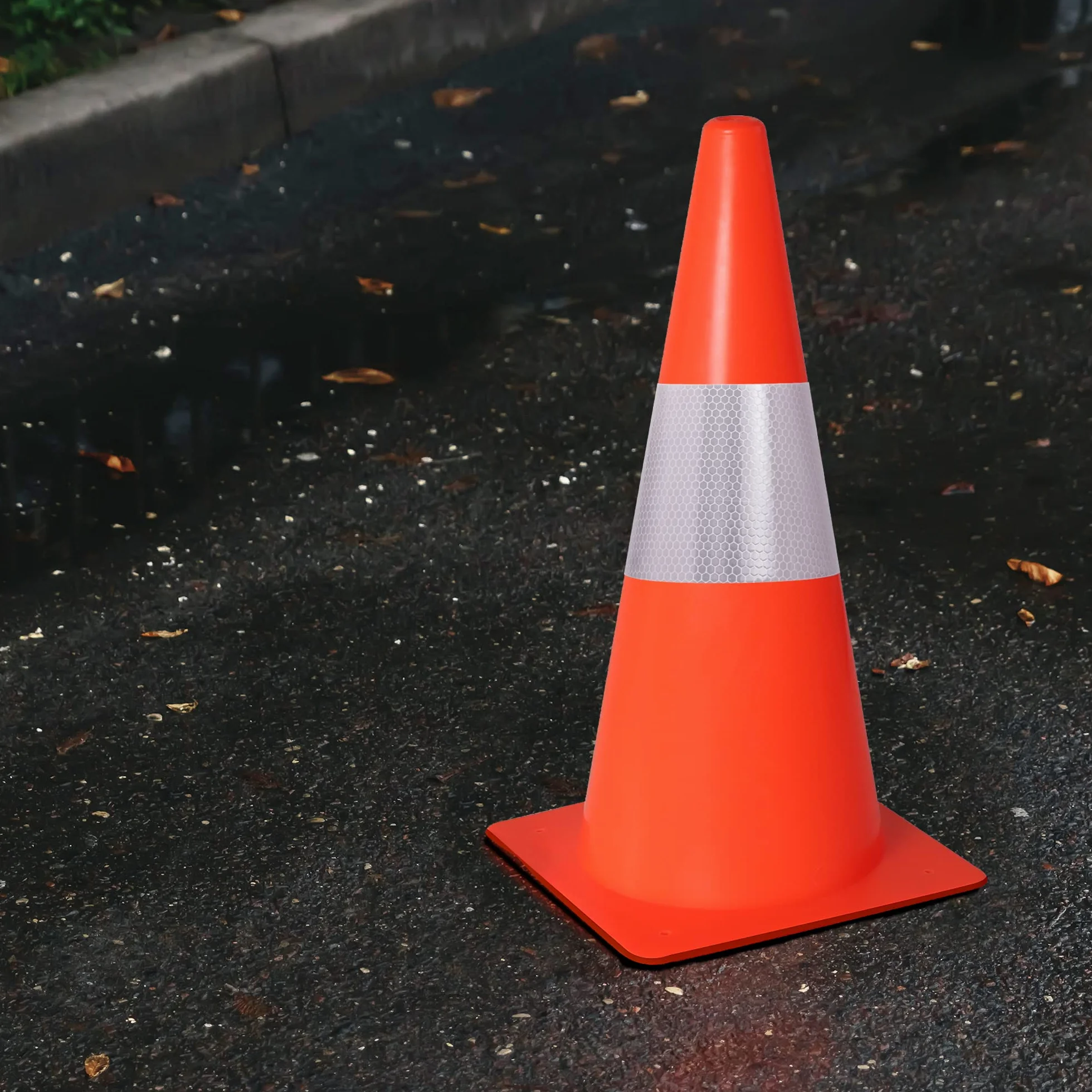 Conos de Advertencia de 38 cm, 4 Conos de Tráfico Apilables para Exteriores