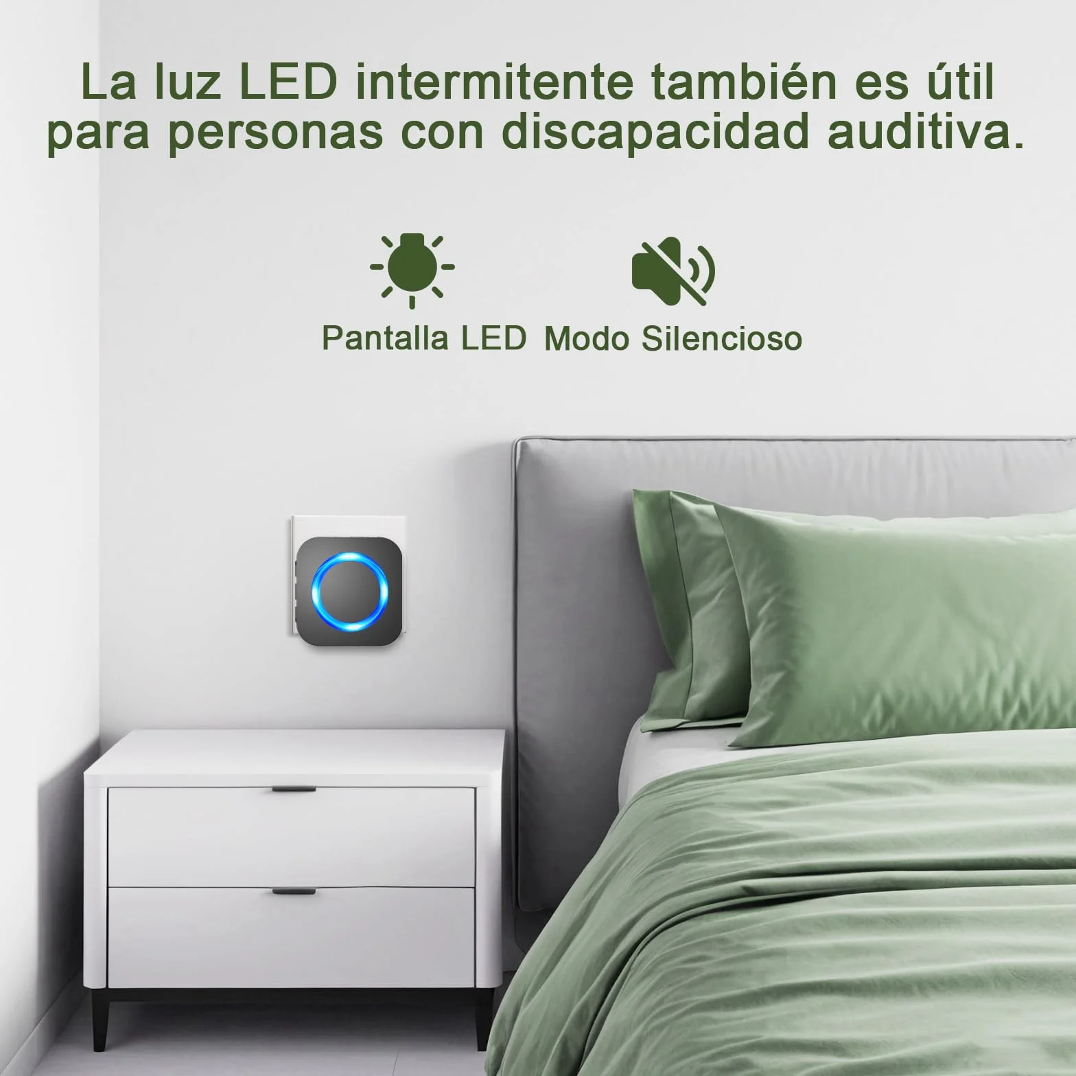 SURFOU Timbre Inalámbrico Exterior Impermeable, Kit Doorbell Puerta para Casa 400M de Alcance Doorbell con 55 Melodías, 5 Niveles de Volumen, Indicador LED, 3 Enchufable Receptor Negro