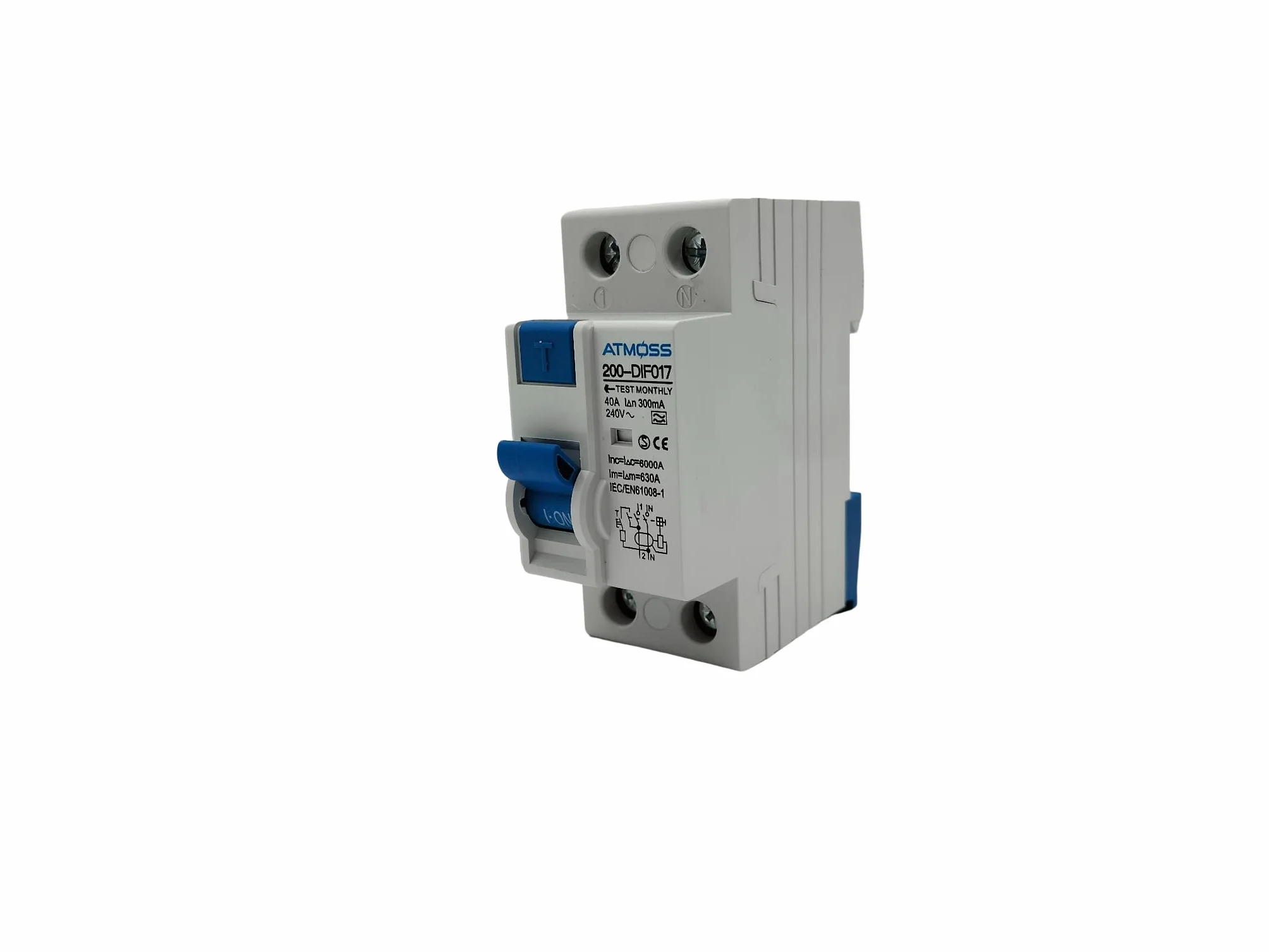 Interruptor diferencial superinmunizado SI, 300 mA, 2P, 40 A, Clase A, sensibilidad 300mA, RASMACOR