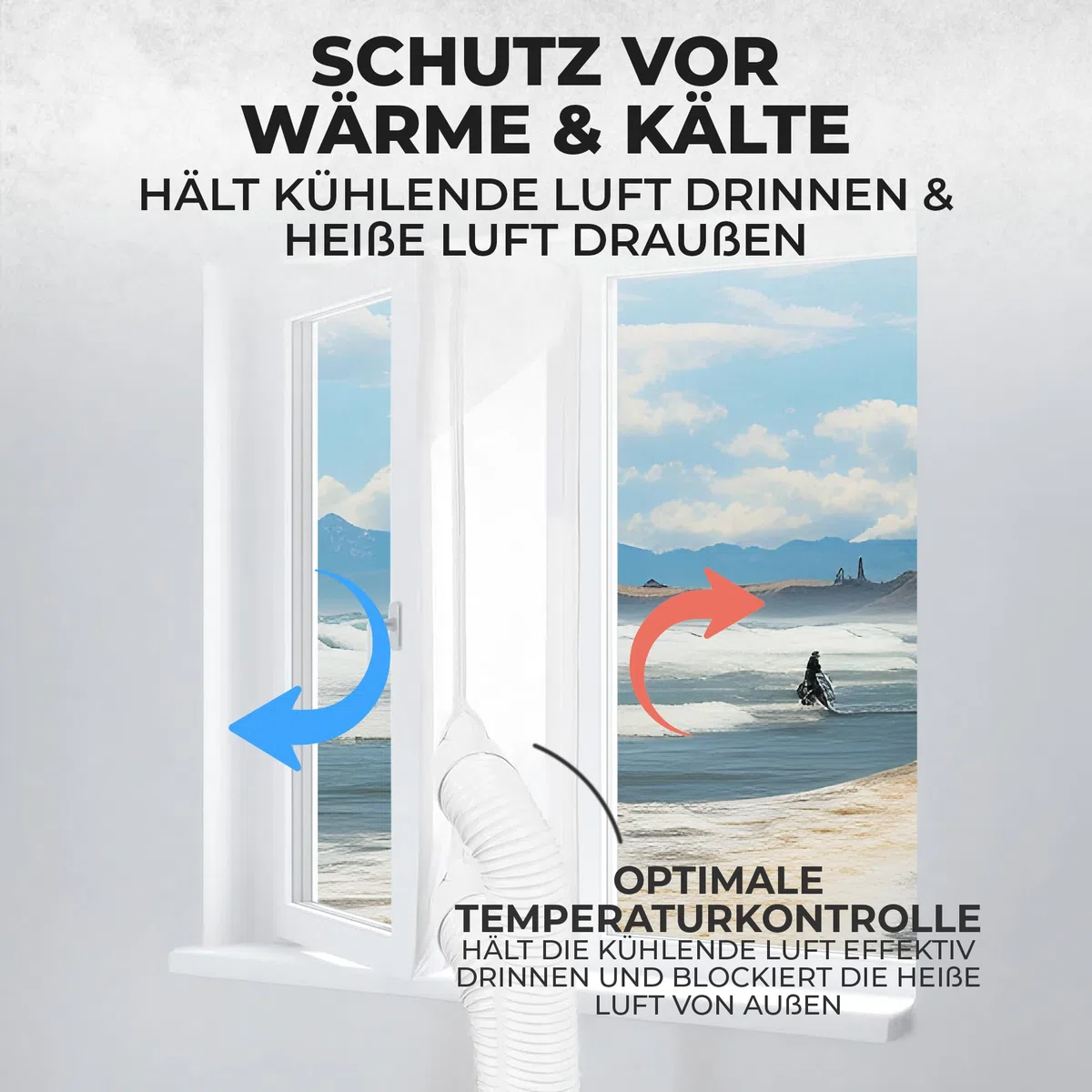 Sellador de ventanas para aire acondicionado, aislamiento eficaz para ventanas, fácil de instalar, ahorro de energía y ajuste perfecto para aire acondicionado móvil, reduce el calor y el frío