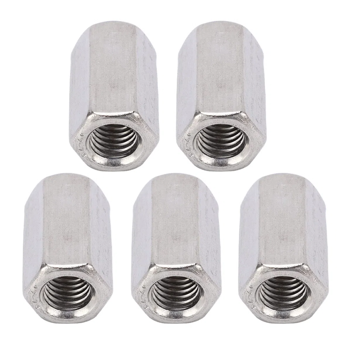 5 piezas/10 piezas/M18 tuercas de acoplamiento hexagonales de acero inoxidable, pernos de acoplamiento roscados, tornillos for máquina, tuercas de acoplamiento largas, tuercas de acoplamiento de fijac