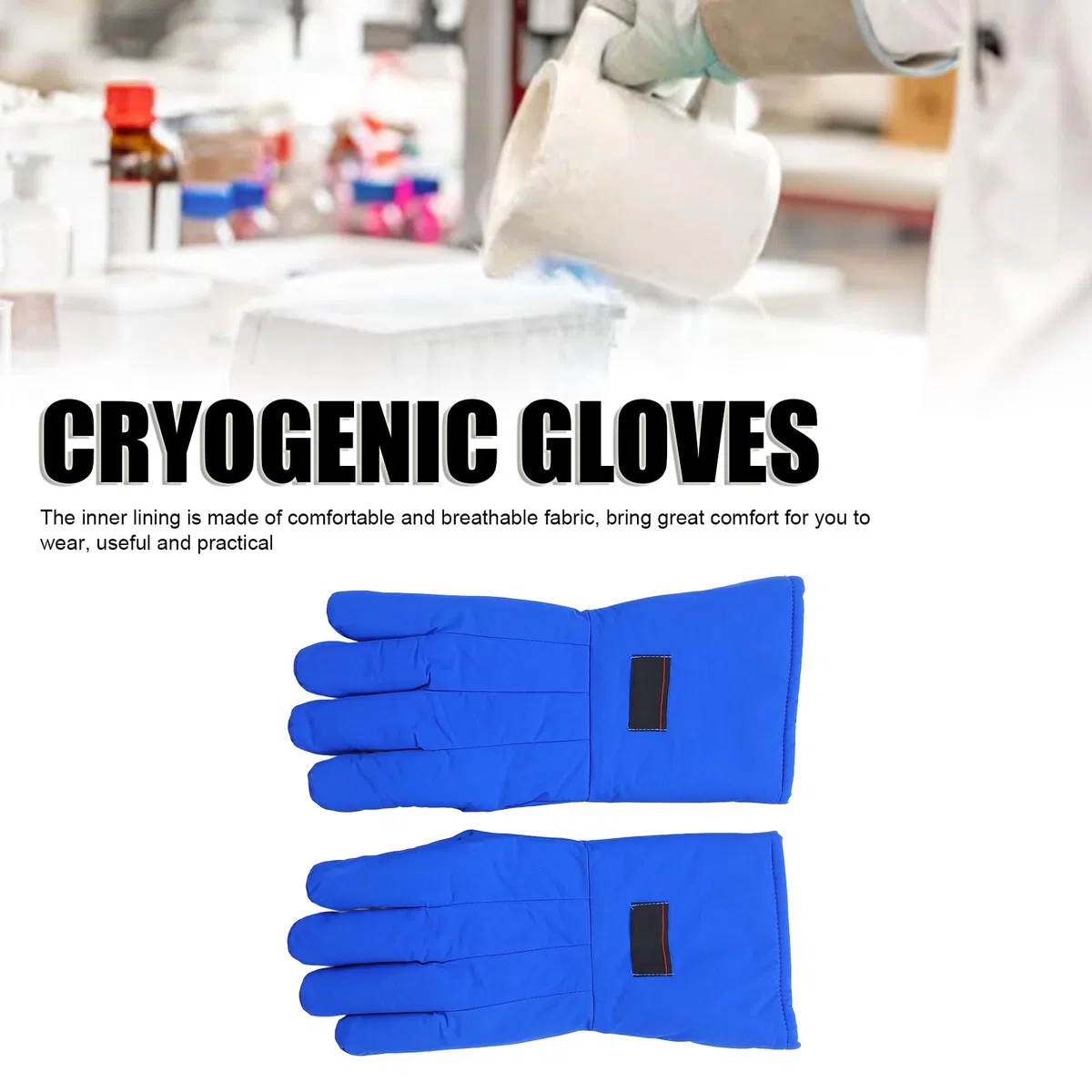 Cryogenic Gloves,Guantes de Protección Criogénica,Guantes Criogénicos Guantes De Protección,Nailon Taslan Multicapa Algodón Resistente Al Frio Para Nitrógeno Líquido Y Hielo Seco