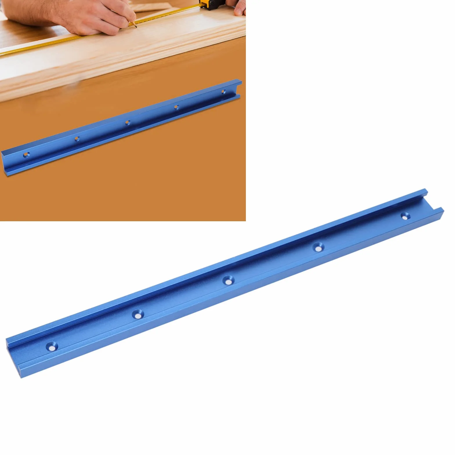 Fafeicy Plantilla de Riel de Inglete 800 mm para Mesa de Enrutador de Carpintería con Ranura en T de Aleación de Aluminio y Tornillo T