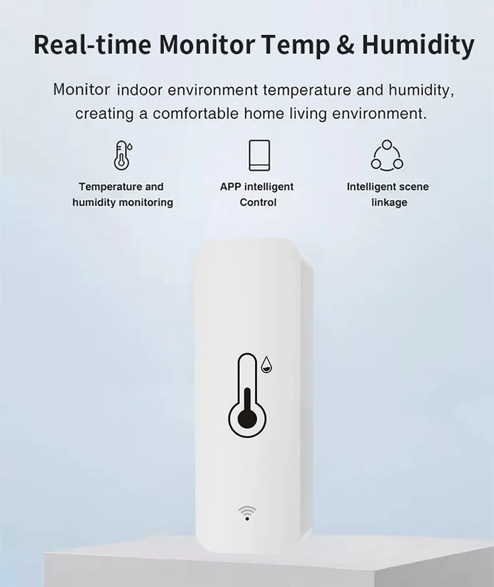 Monitor de temperatura de humedad WiFi: termómetro higrómetro inteligente para monitor remoto y alerta,termómetro interior de alta precisión con aplicación TUYA, compatible con Alexa (paquete de 4)