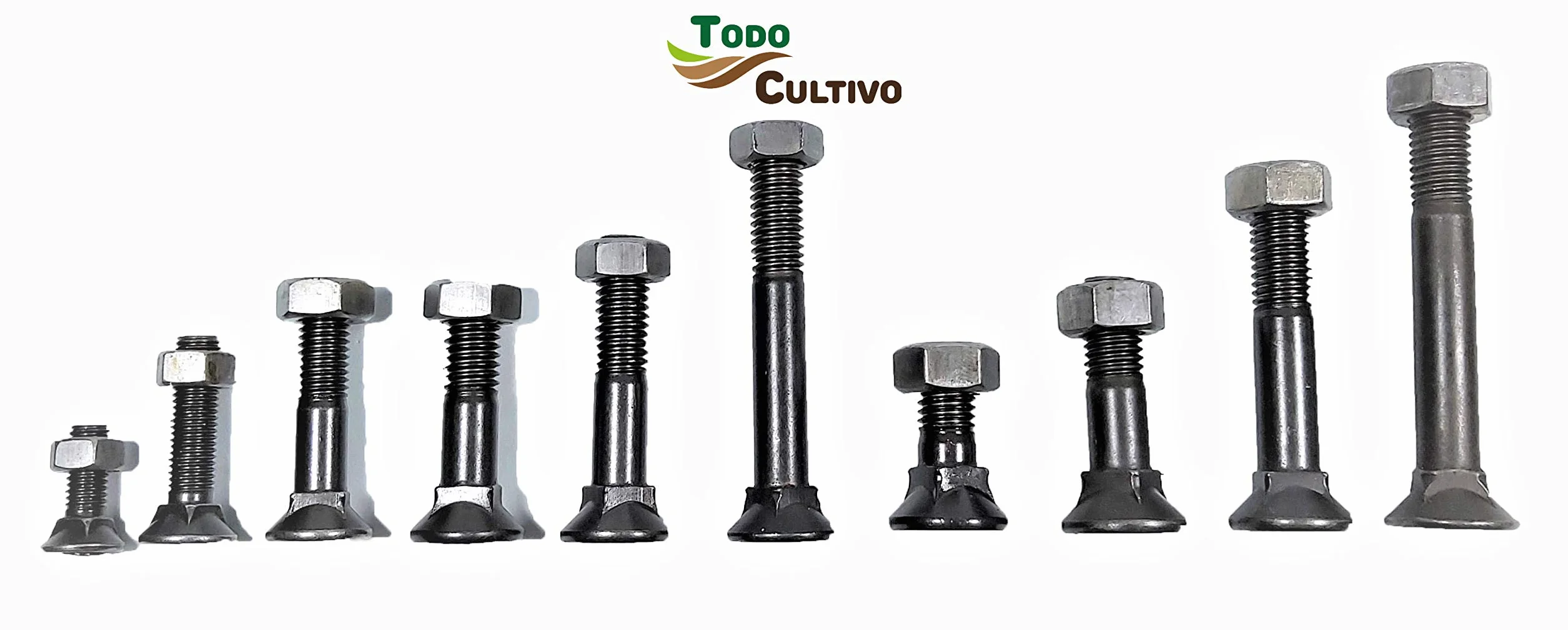Tornillo de Arado 12X80 DIN 608. Caja 50 Uds. (para brazo con golondrina o chisel) Tornilleria de máxima calidad marca San Lorenzo, con cabeza avellanada especial rejas de arado.