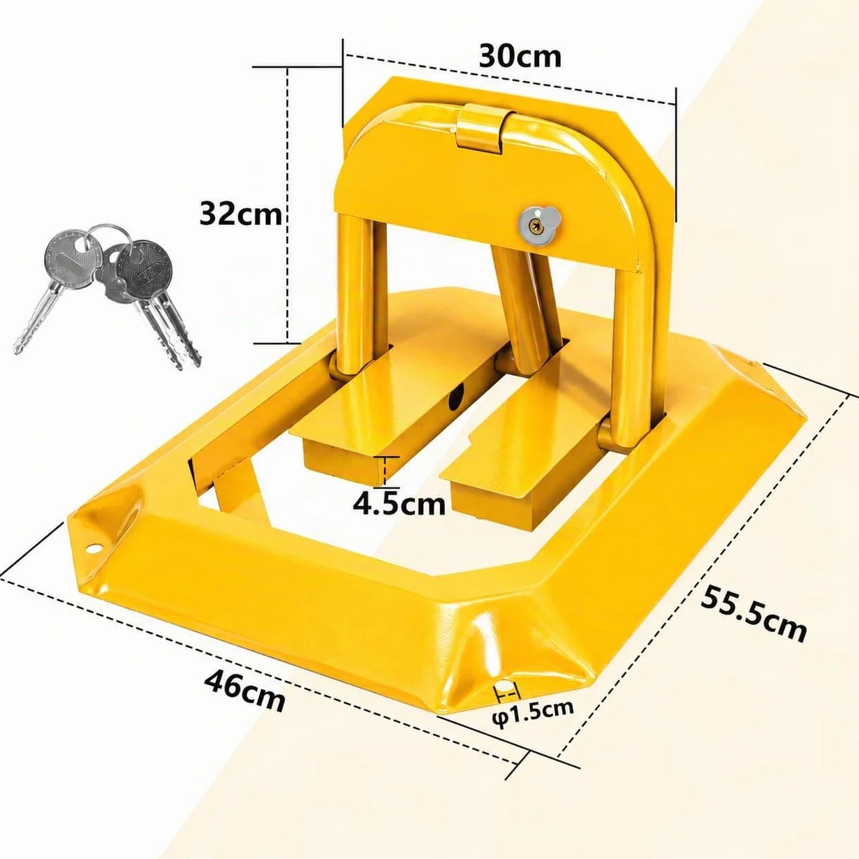 Sonnewelt Barrera de Parking Plegable Acero 5000 kg 55,5x46x32 cm