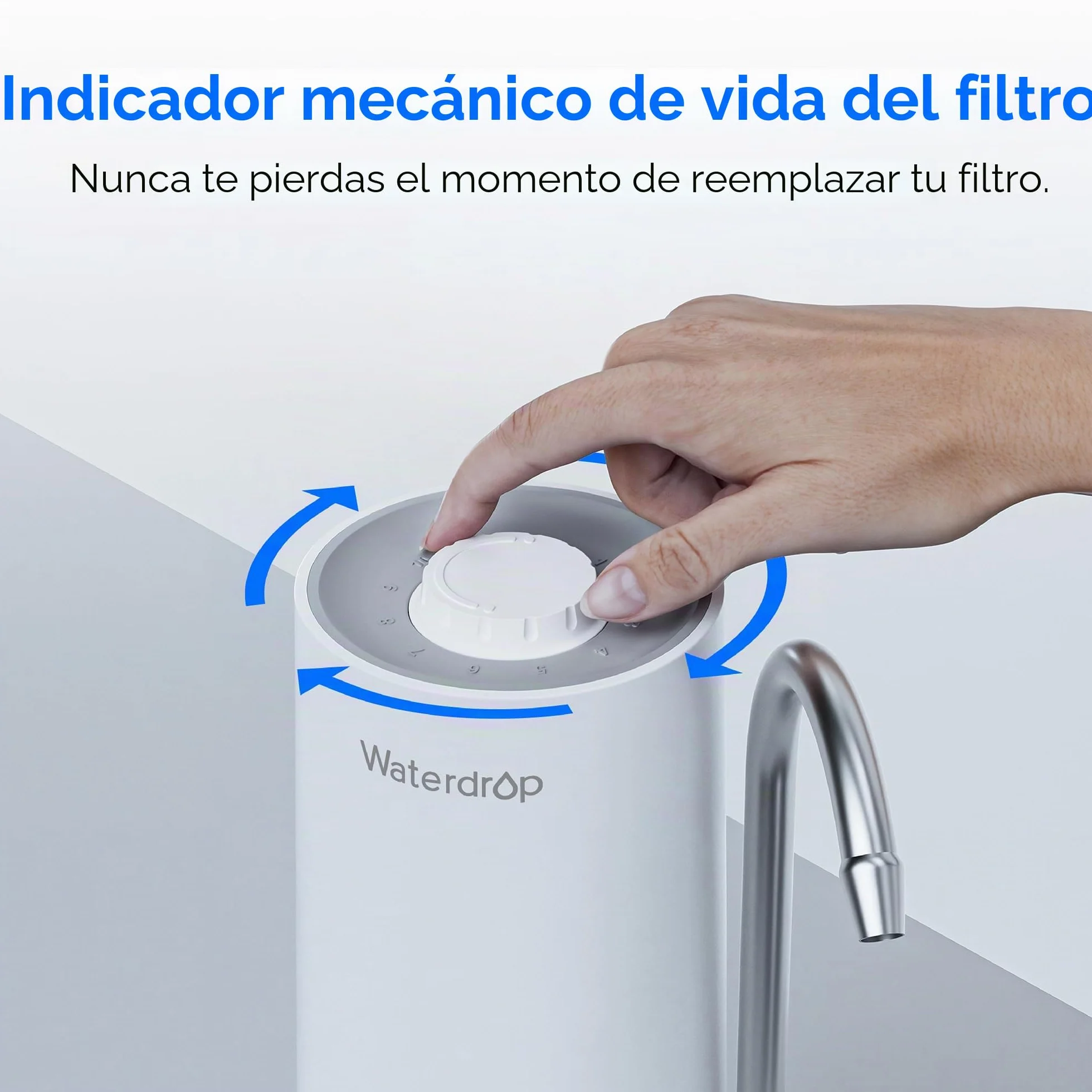 Waterdrop WD-CTF-05 Filtro de Agua para Encimera, 4000 Galones, Recordatorio de Vida, Reduce Metales Pesados, Mal Olor y 99% Cloro