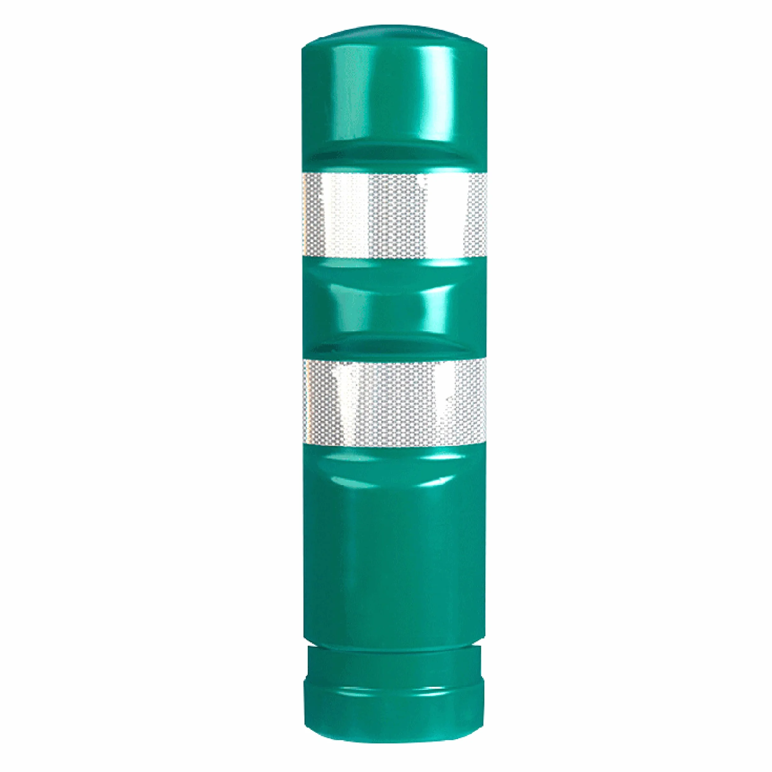 Hito Cilíndrico H-75 Verde con Bandas Reflectantes, Elemento de Seguridad Vial 75 cm