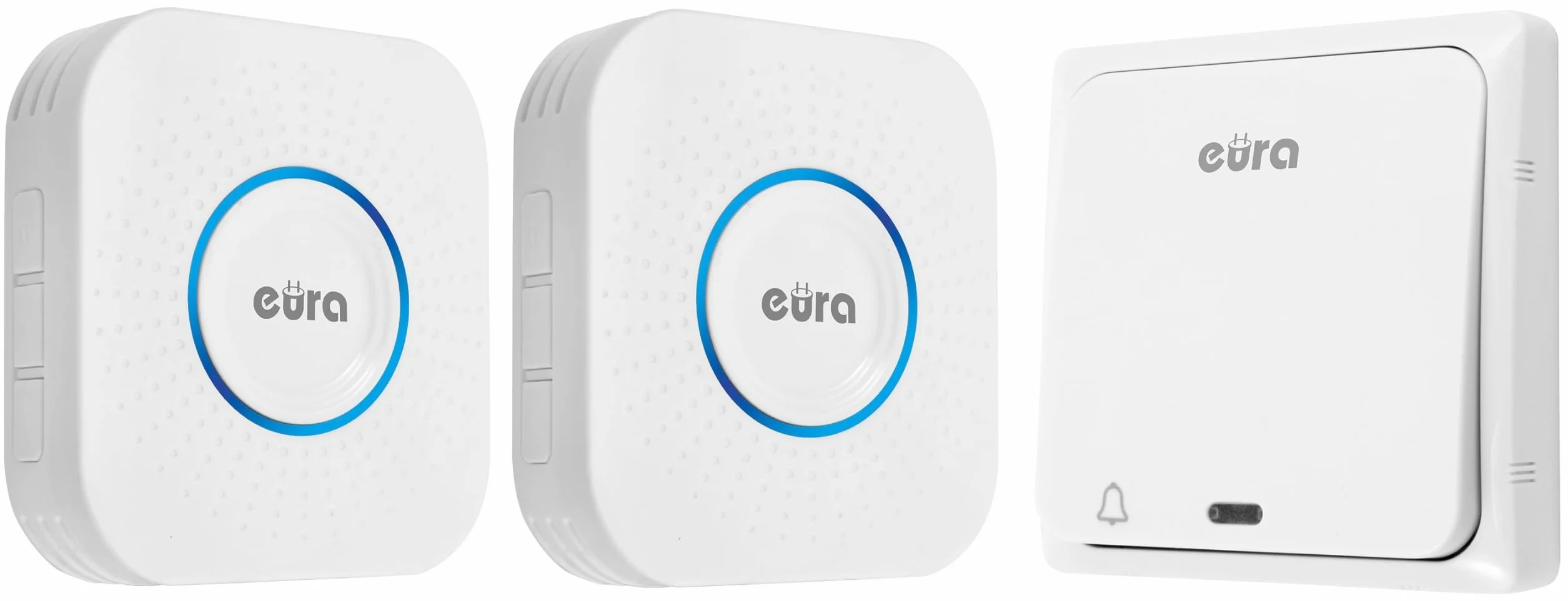 Eura-Tech Chill-out WDP-82H2 - Timbre inalámbrico sin batería para Exteriores (Resistente al Agua, Alcance de 100 m, 58 Tonos, 4 Niveles de Volumen), Dos receptores