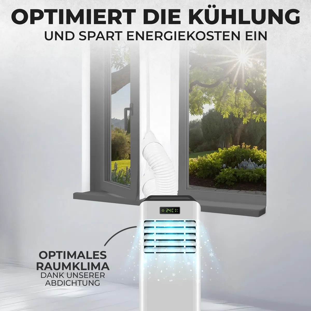 Sellador de ventanas para aire acondicionado, aislamiento eficaz para ventanas, fácil de instalar, ahorro de energía y ajuste perfecto para aire acondicionado móvil, reduce el calor y el frío