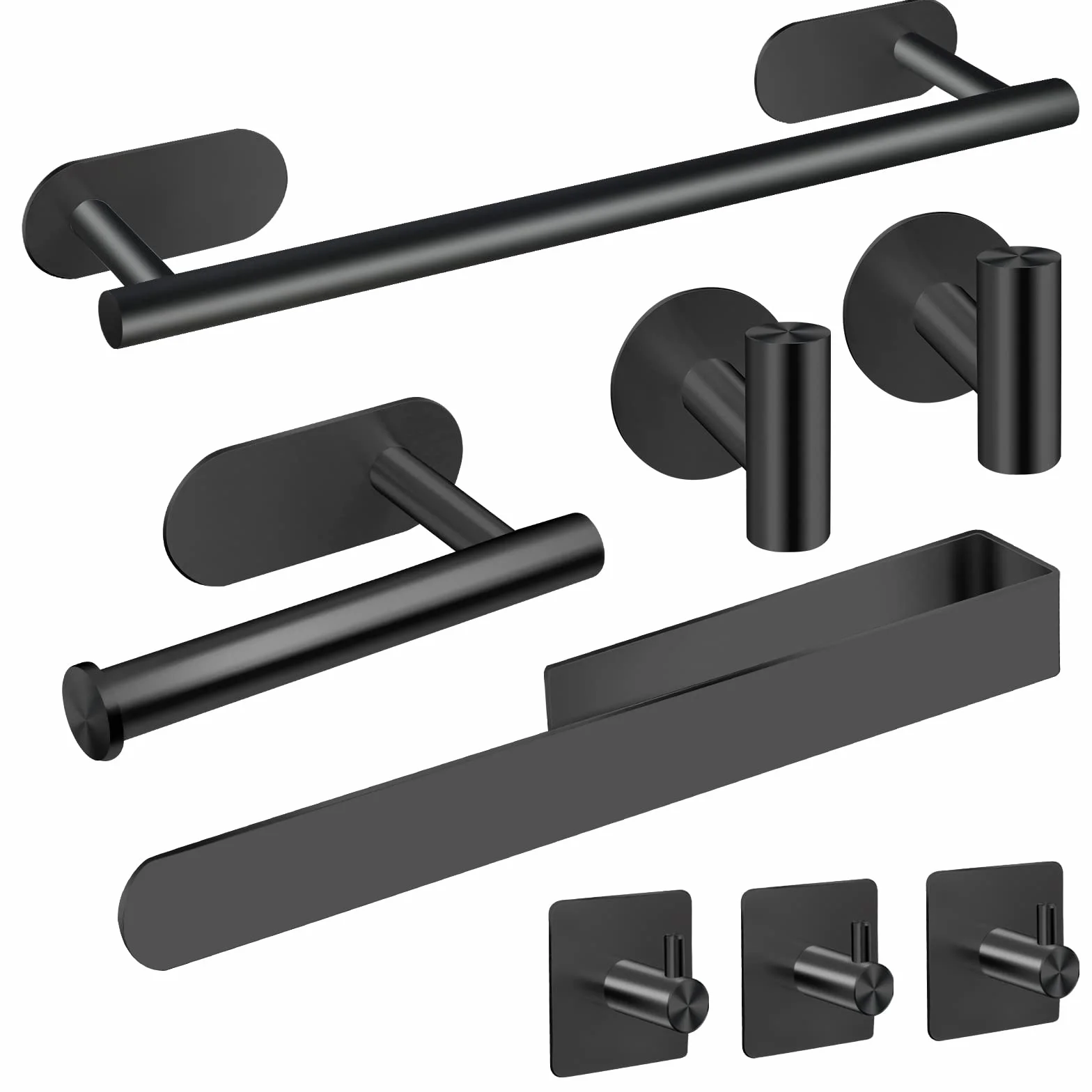 AIKER Toalleros de Baño Sin Taladro, 8 Piezas Juego de Acero Inoxidable 304 para Pared