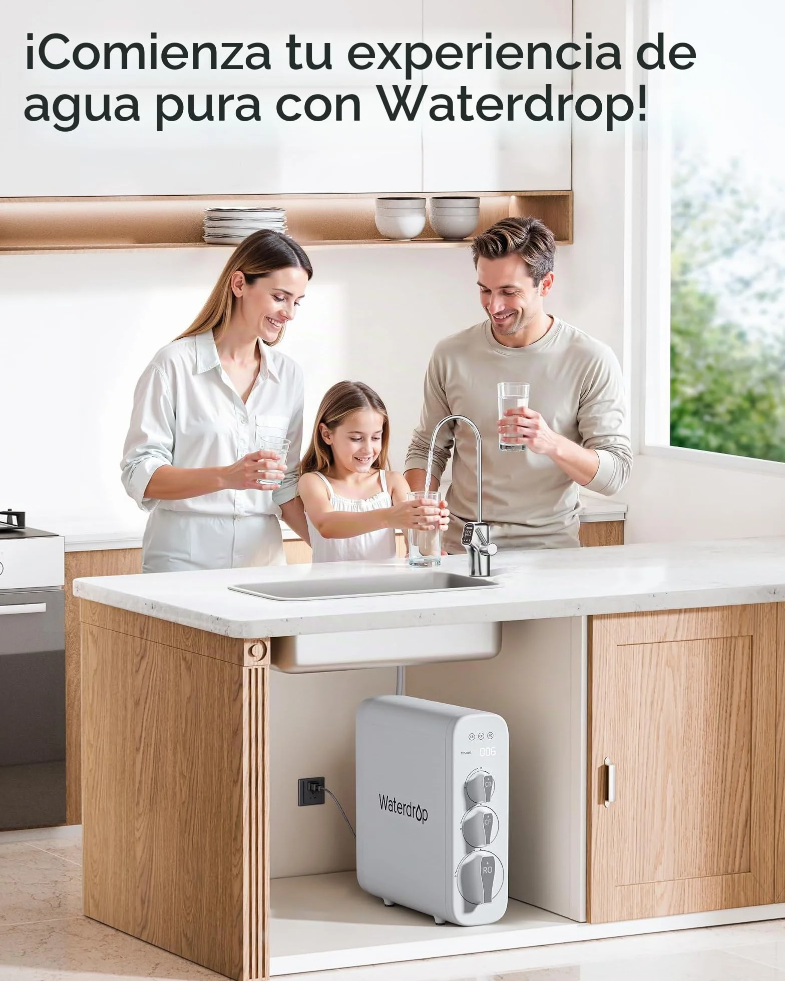 Waterdrop Filtro WD-G3-N3CB de repuesto para sistema de ósmosis inversa WD-G3-W, 1 año de vida útil