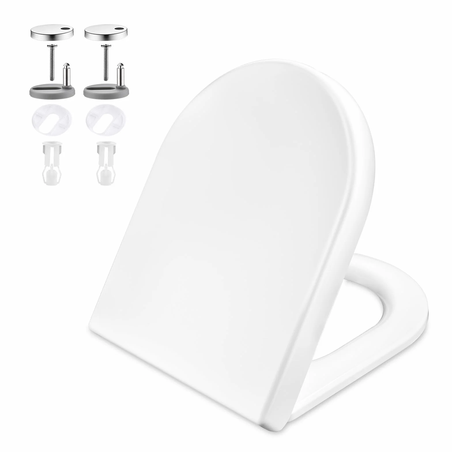 GRIFEMA G951 Tapa WC UF Resin Antibacteriano No amarillea Cierre Suave Liberación Rápida Asiento Inodoro Forma D Blanco