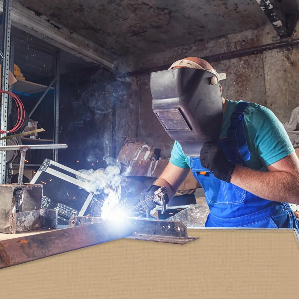 Manta Ignifuga Soldadura, 1.2m x 1.8m Manta de Protección de Soldadura con Ojales, hasta 550℃ - 1000℃, Manta Ignifuga contra Incendios, para Uso Industrial y Doméstico