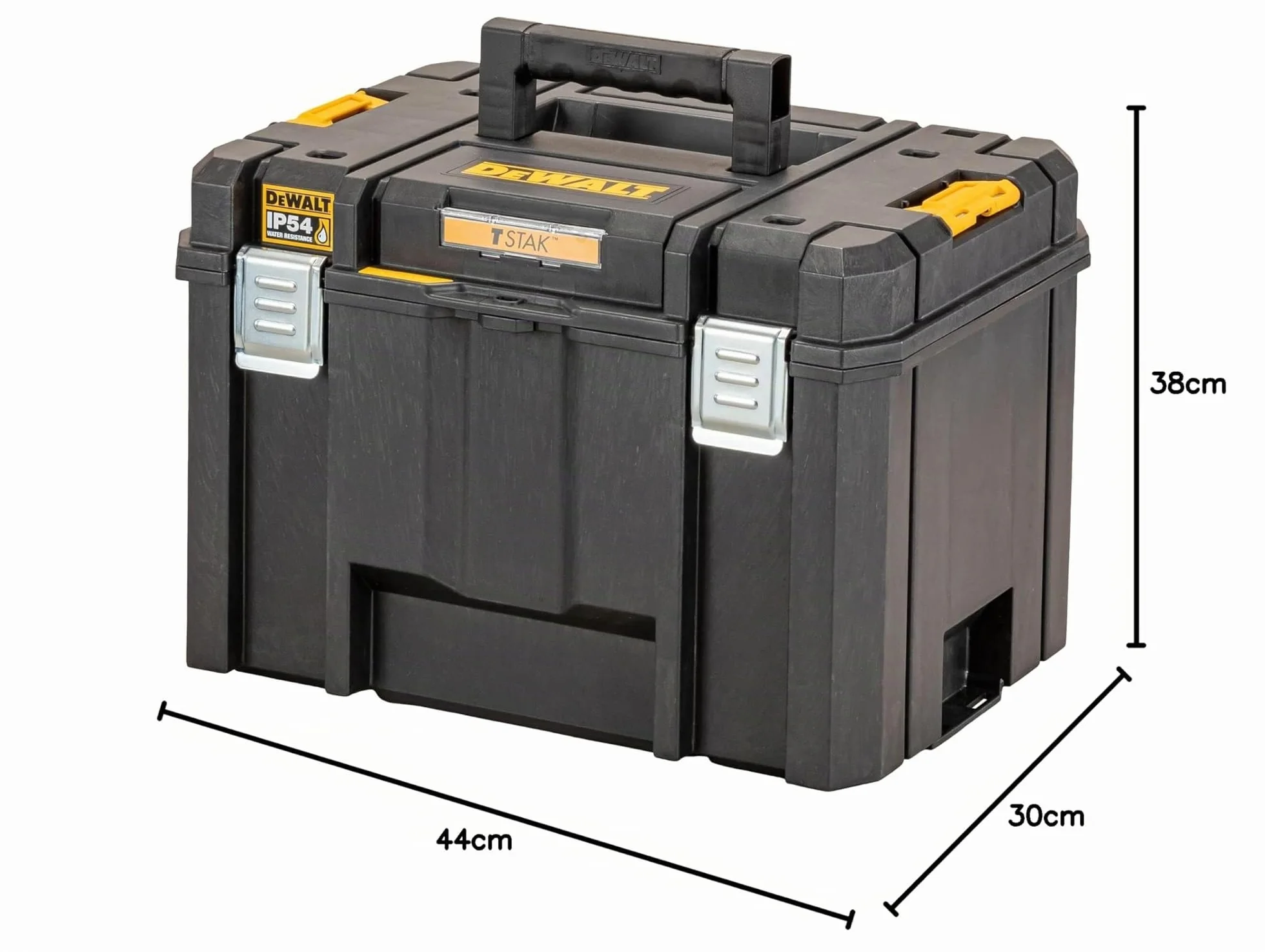 DEWALT DWST83346-1 - Caja de herramientas profunda VI TSTAK, Volumen de 44 litros, Combinable con otras cajas TSTAK, IP54