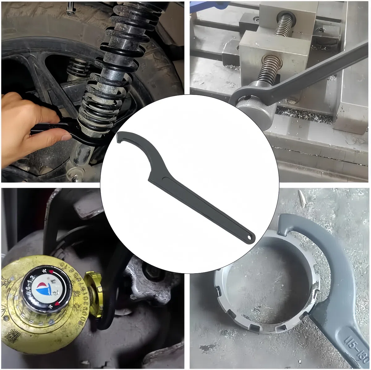 Llaves de gancho en C, llaves de gancho cuadradas, portabrocas multifunción, ajuste para bicicleta, motocicleta, herramienta de mano, 85-105 mm