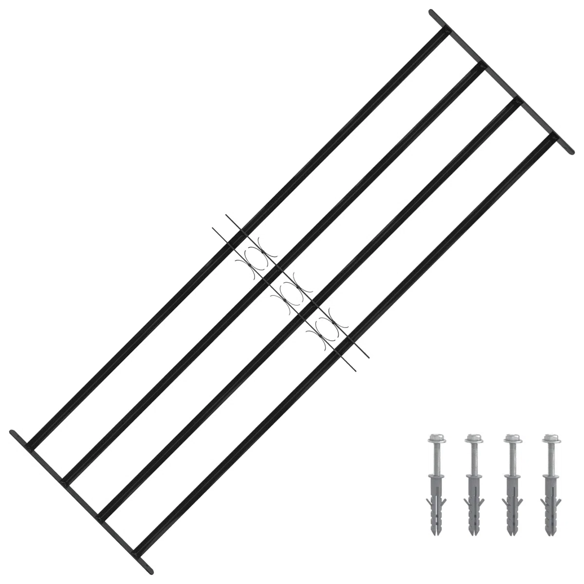 vidaXL Rejilla de Ventana 175 x 60 cm Acero con Revestimiento en Polvo, Reja de Ventana Ajustable, Cubierta Funcional para Seguridad Moderna, Toque Elegante para tu Sala