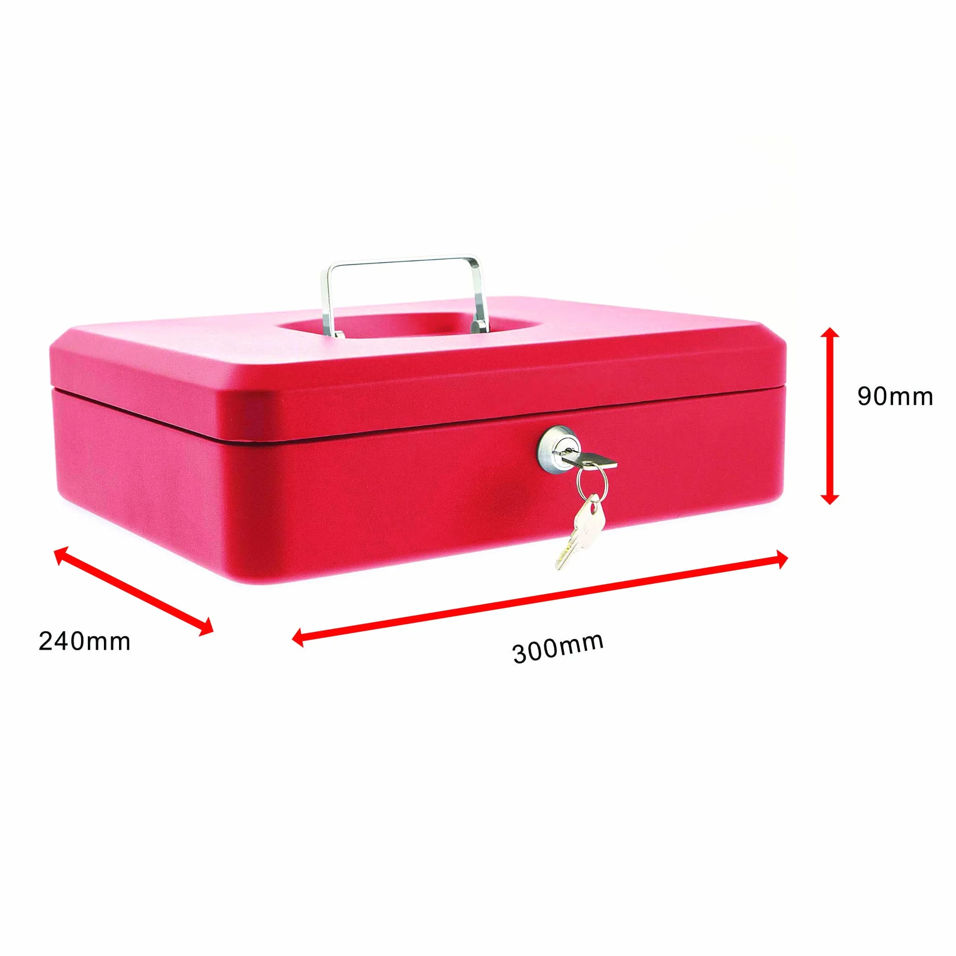 Caja de Efectivo de 30 cm de Ley, Rojo, CB04R