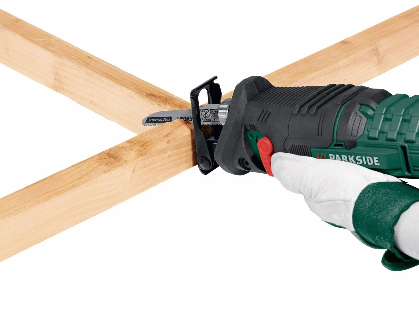 Parkside PSSA - Sierra sable de batería de 20 voltios, capacidad de corte de 100 mm, sin batería/cargador
