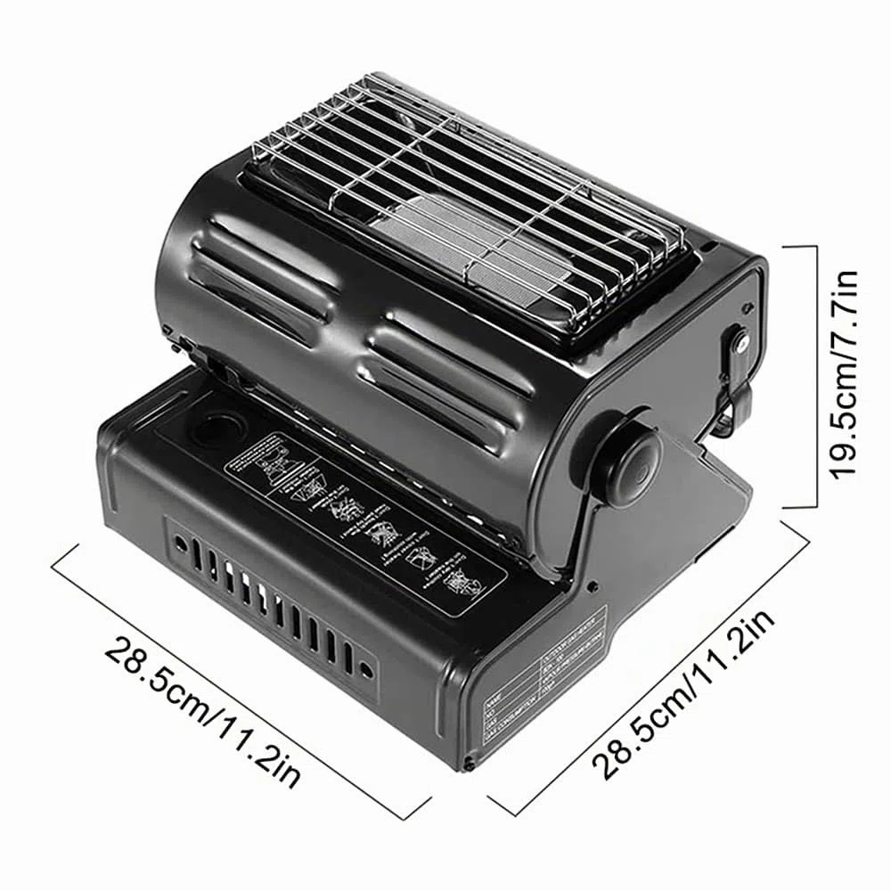 Yinleader Calefactor de gas de cerámica, para exteriores, camping, camping, quemador de cerámica, 1,3 kW, color negro