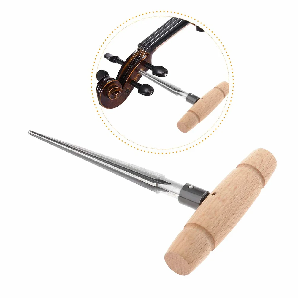 Alnicov Escariador cónico de mano de madera con mango en T cónico de 4 chaflanes estriados para guitarra, herramienta de corte para carpintería