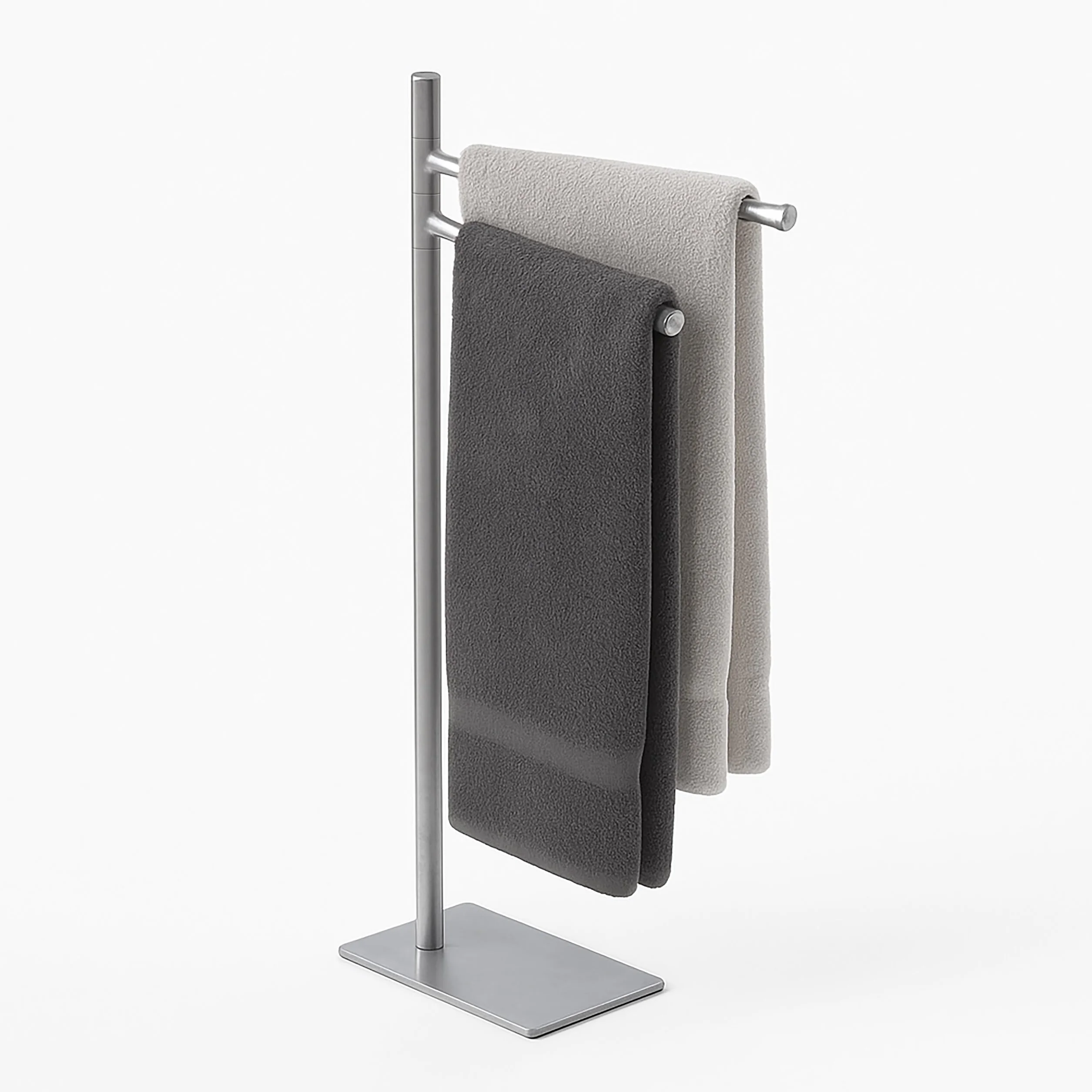 Toallero Relaxdays Acero Inoxidable 2 Barras Ajustables 78x33,5x14 cm Plateado