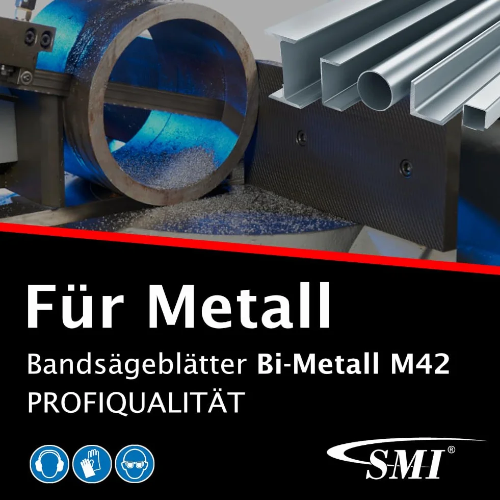 SMI Juego de 3 Cinta de sierra Bi-Metal M42 Dimensiones 1140 x 13 x 0,65 mm 10/14 compatible con Güde MBS 105 V, Scheppach MBS 1200, Parkside PMB 1100 B2 hoja de sierra de cinta