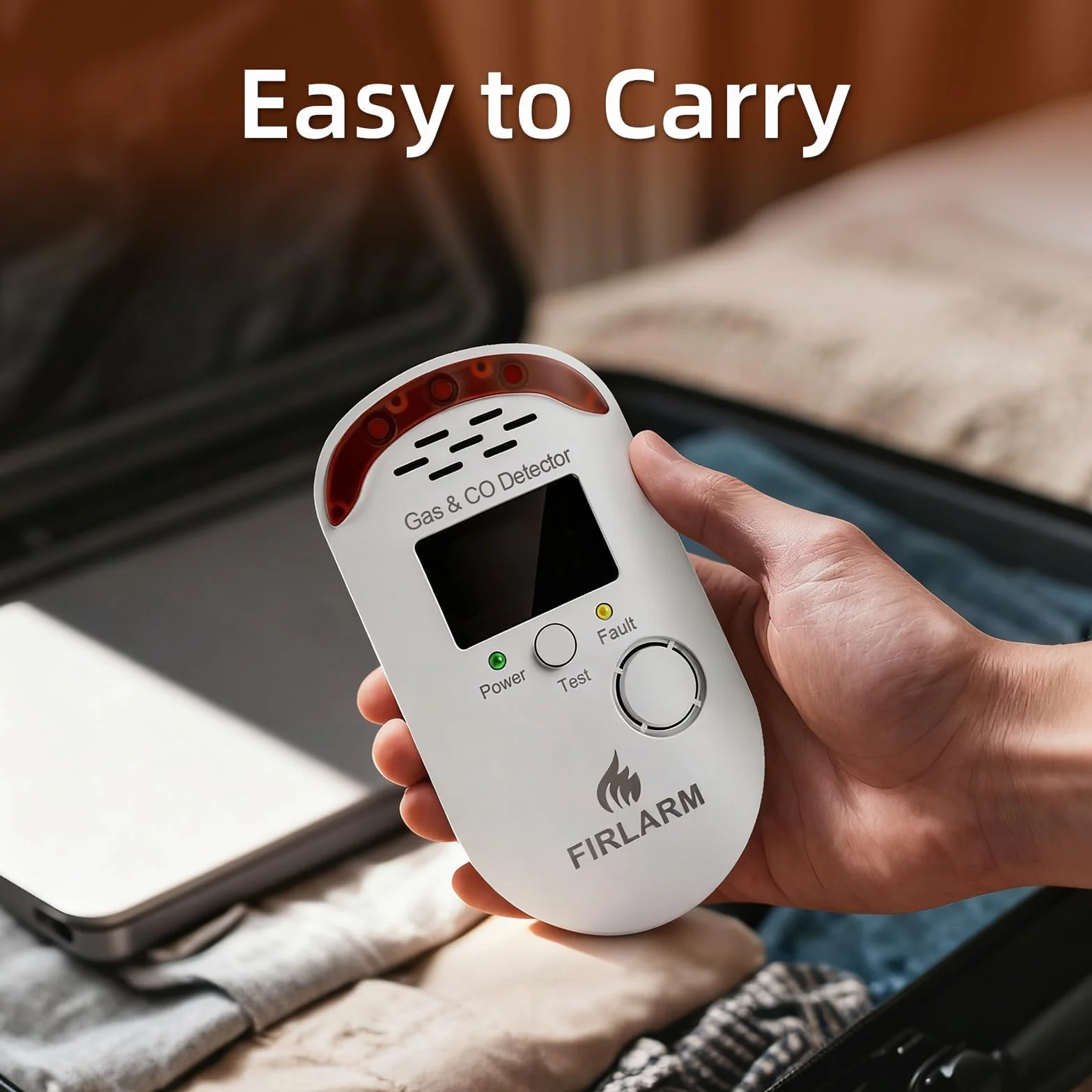 Firlarm Detector de Gas y Monóxido de Carbono con Enchufe y Pantalla LED para Hogar, Cocina, Garaje, Oficina