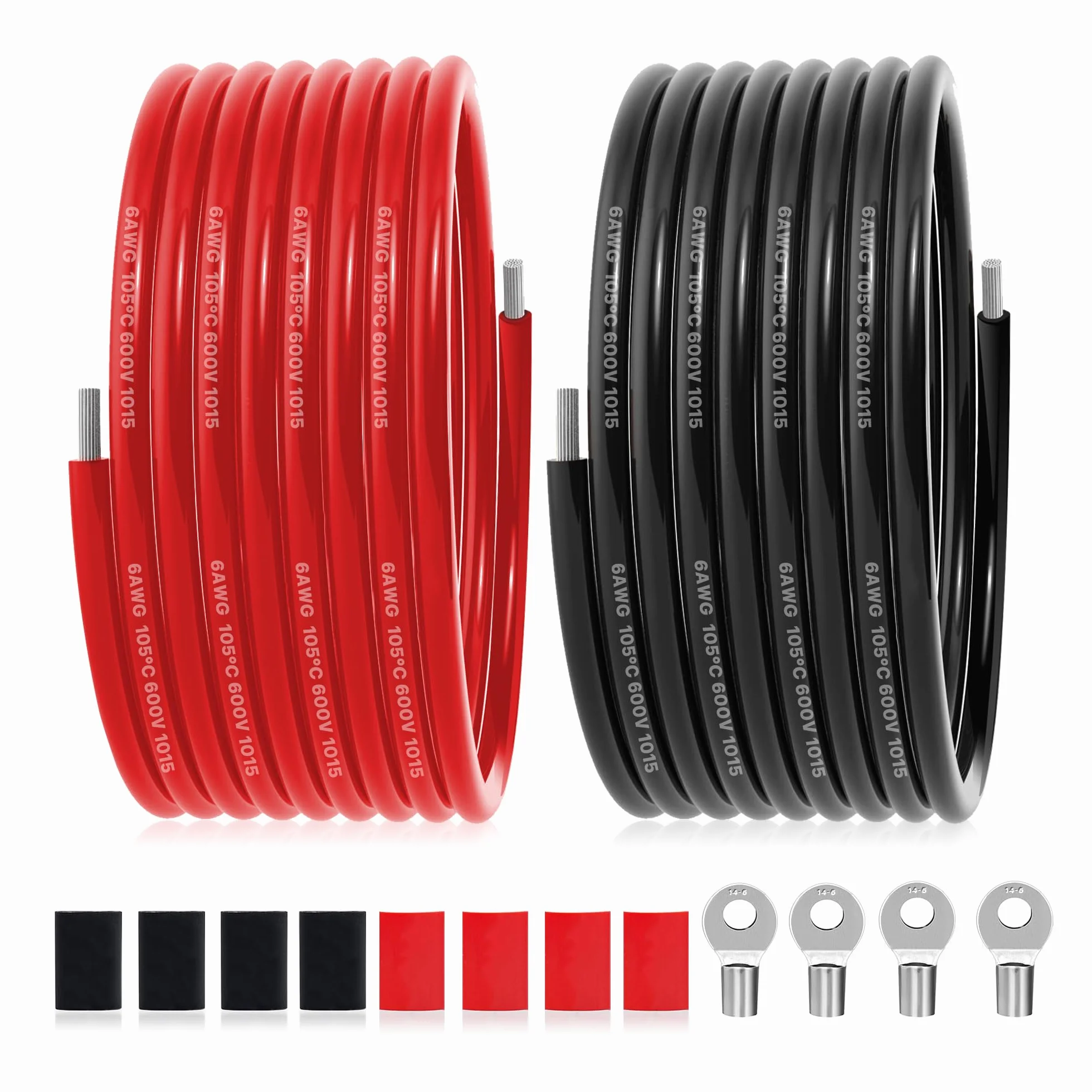 Cable eléctrico de PVC de 6 AWG 13,5mm² 6m de cobre estañado para paneles solares