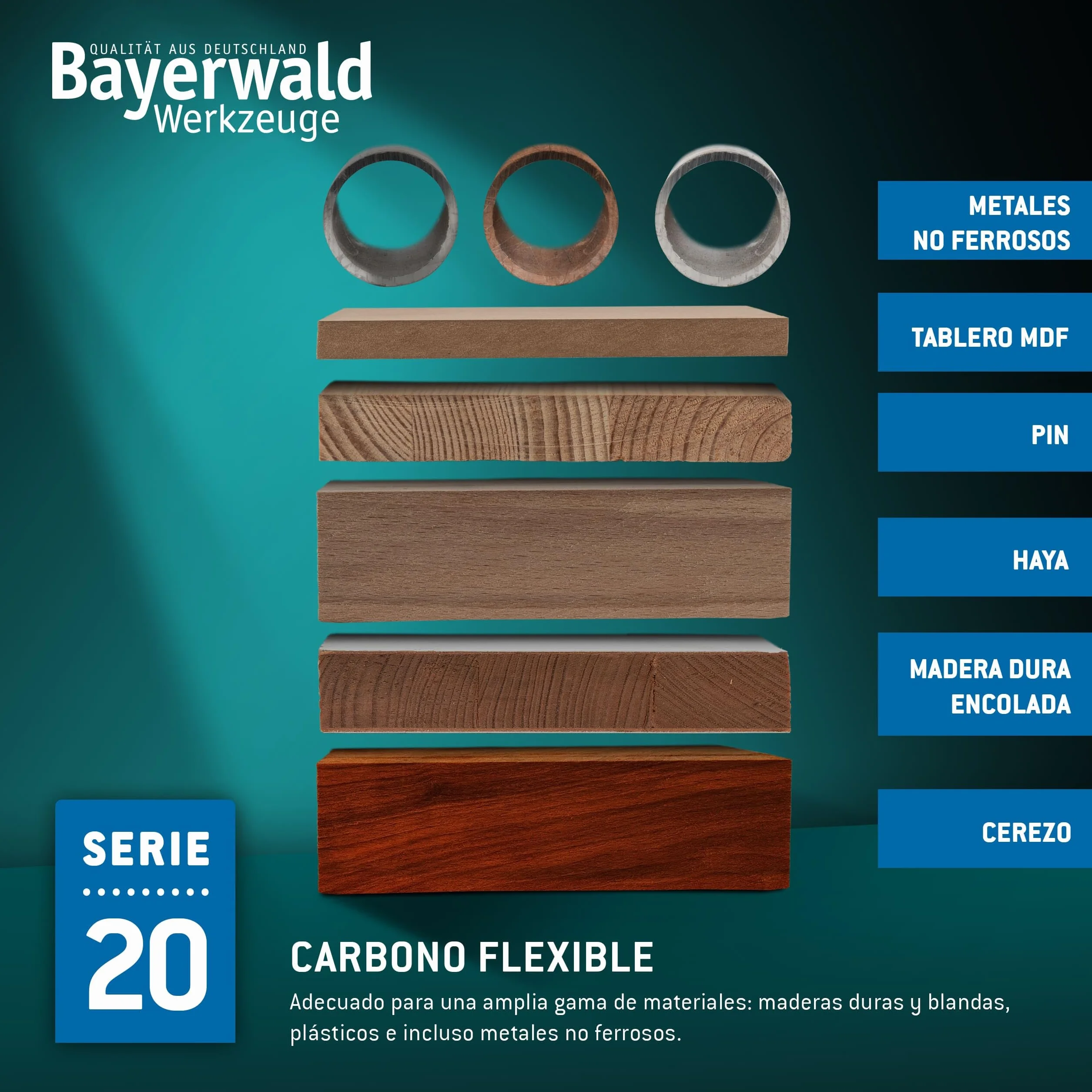 Bayerwald - Hoja de sierra de cinta de acero para herramientas (3380 x 6 x 0,5 x 6 mm, madera, metales no ferrosos, plástico, chapas finas/cinta de sierra apta para Elektra Beckum, Einhell, Metabo