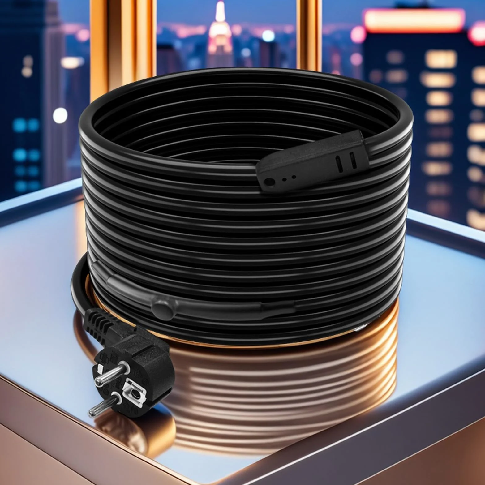 Cable Calefactor Anticongelante, Cable Calefactor con Termostato 25W/M, CableCalefactor Autorregulable, Calefacción Trazadora para Tuberías Agua, Tuberías Domésticas de Metal/Plástico, Bomba Agua 12M