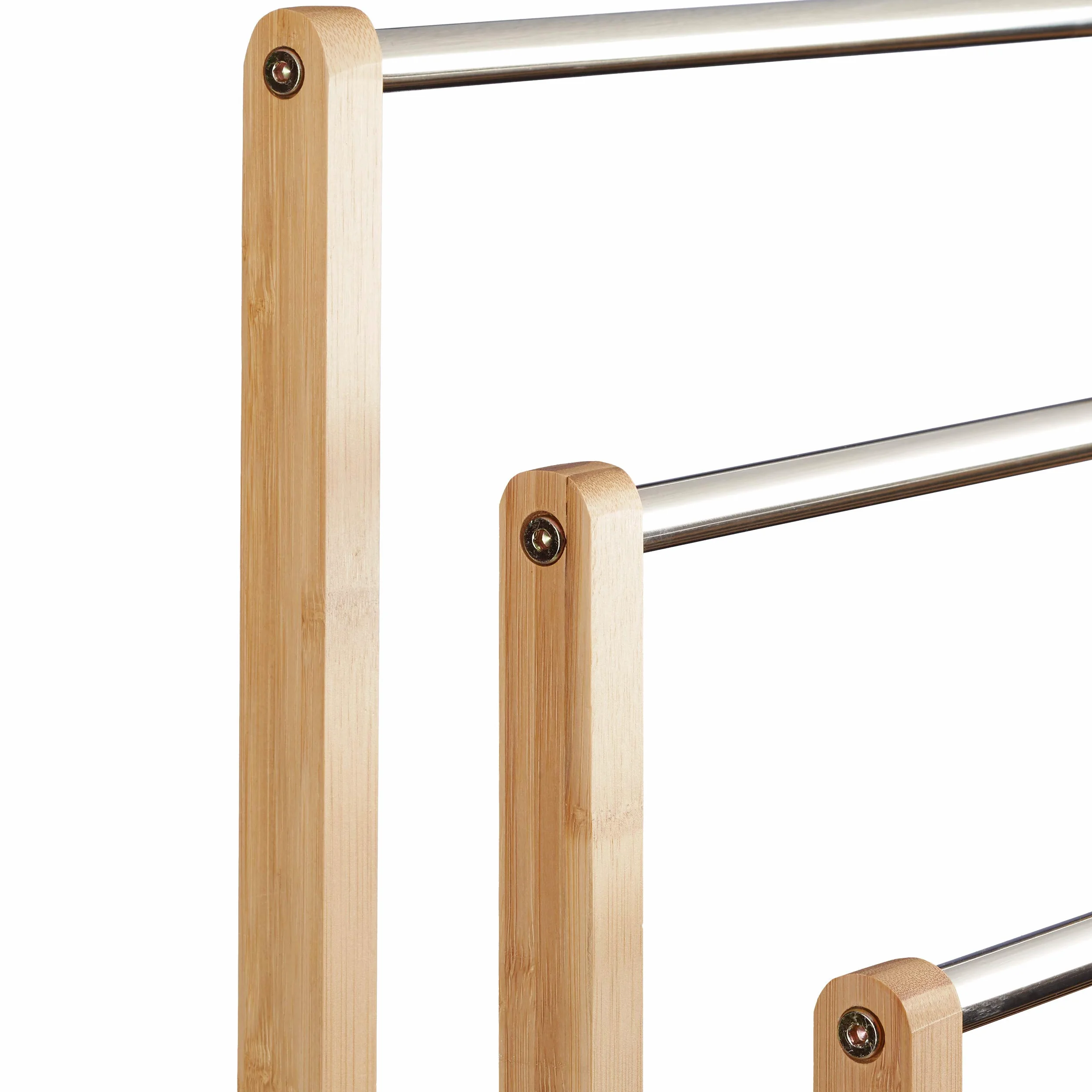 Relaxdays Toallero de Pie Bambú 3 Barras Soporte Toallas Madera 84x48x26 cm Marrón Natural