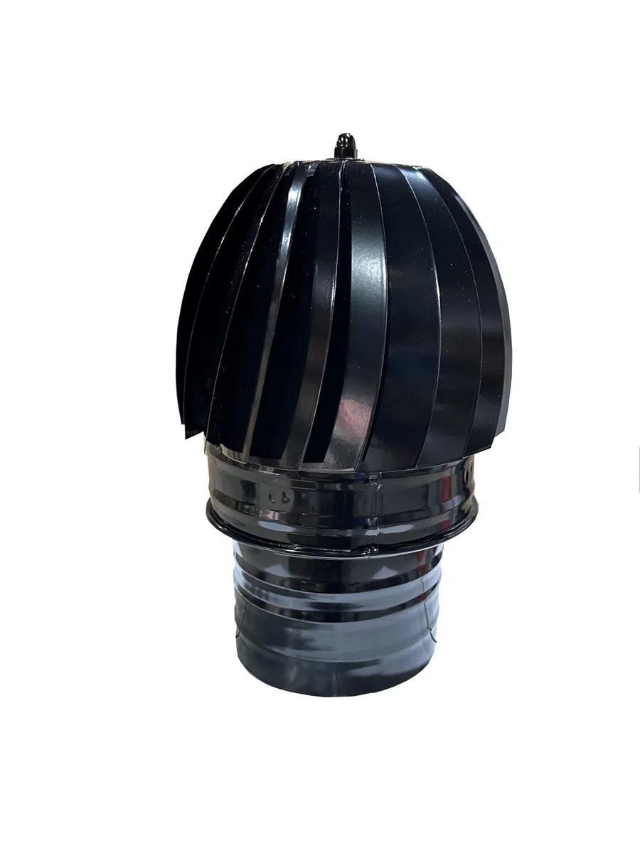 Sombrero para chimenea y estufas Extractor de humos Giratorio color Negro vitrificado diámetro 150mm