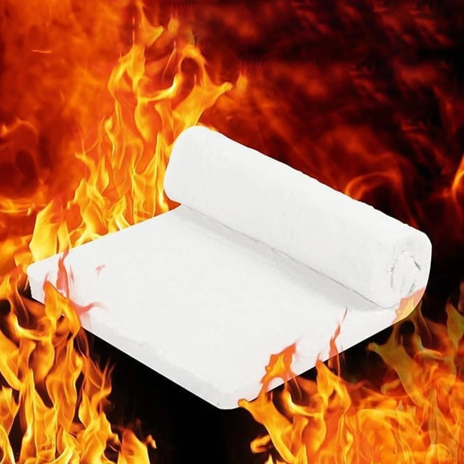 Manta de Fibra de Cerámica 610 x 400 x 25 mm, Aislamiento Ignífugo 1260°C para Hornos