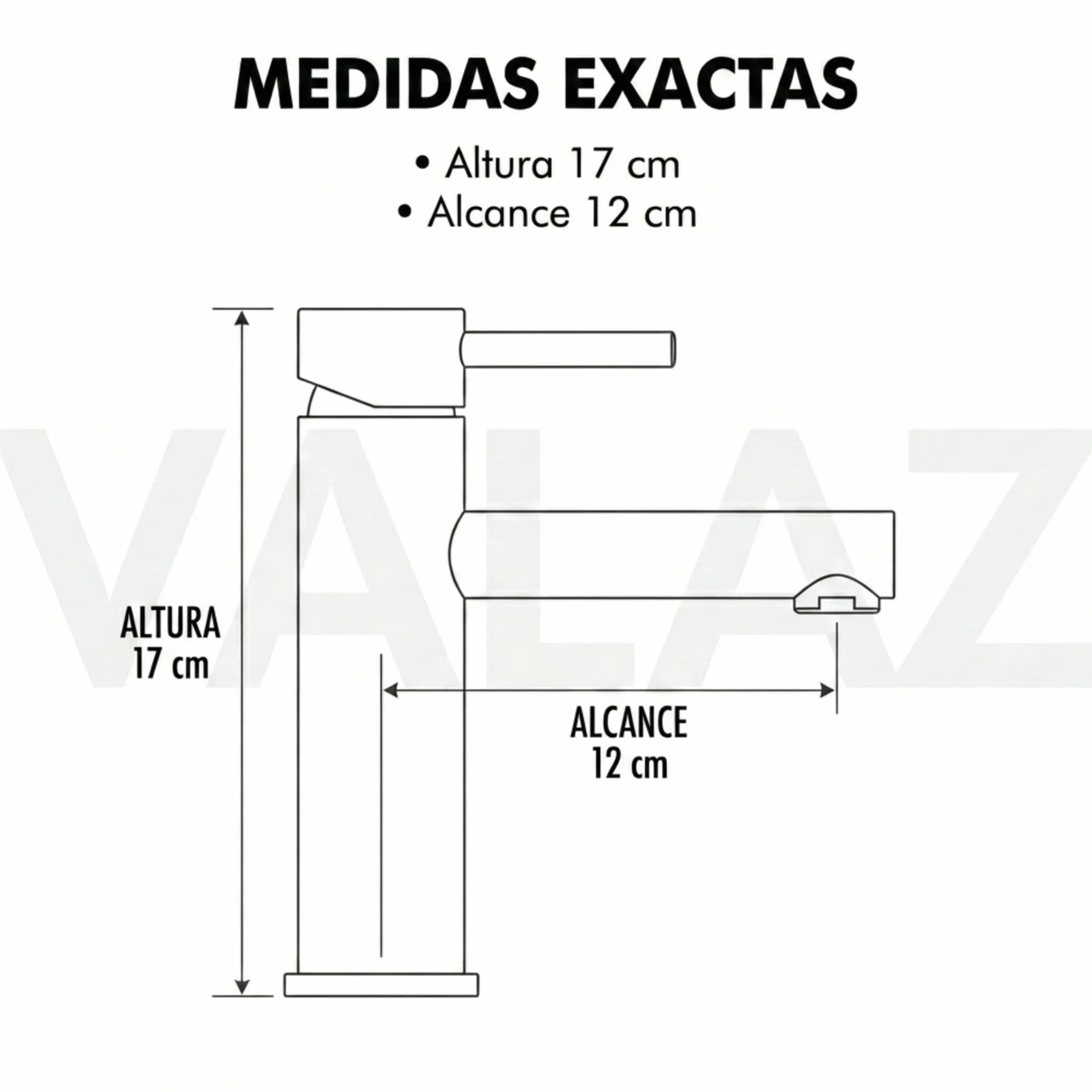 VALAZ Grifo Lavabo | Grifo Monomando Lavabo, Mezclador Agua Fría y Caliente, Ahorro de Agua | Instalación Facil y Rápida | Latón, Inoxidable, Elegante, Serie Palancia (Lavabo, Cromado)
