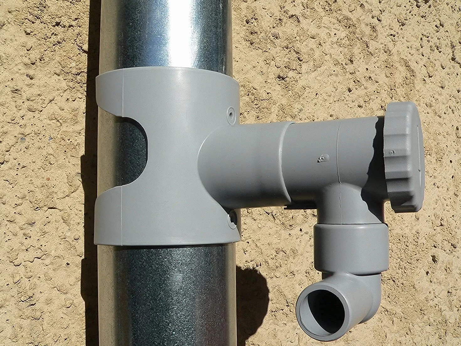 Capt'eau Recuperador de Agua de Lluvia para conductos Circulares Gris 60 cm Manguera Sierra Campana Premium BI Metal