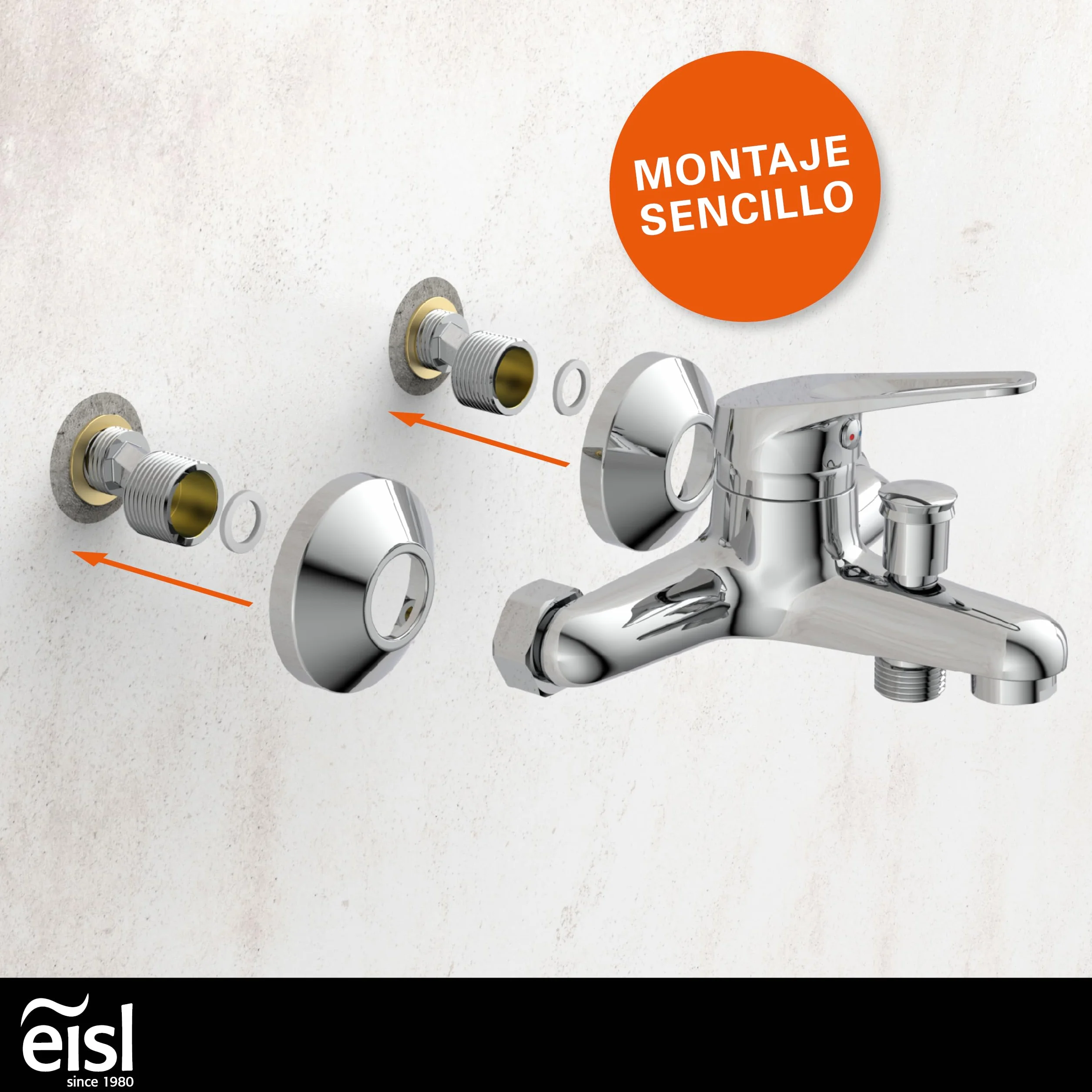 EISL NI023SCR Mezclador monomando para bañera, cromo