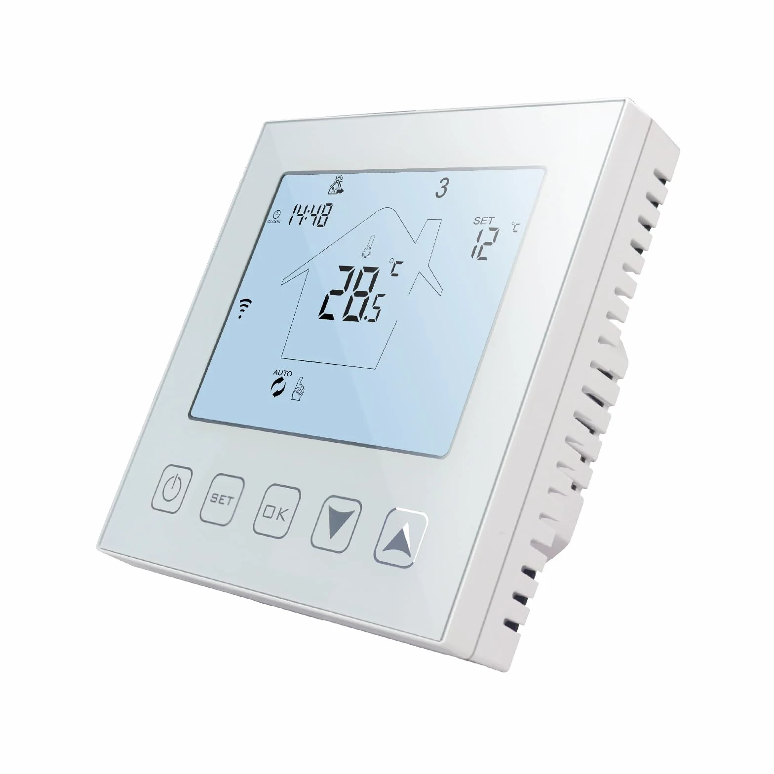 KETOTEK WiFi Termostato Calefaccion Suelo Radiante Electrico 16A con Sonda Compatible con Alexa, Inteligente Cronotermostato Termostato Ambiente Programable 220V Tuya/Smart Life App Control Blanco