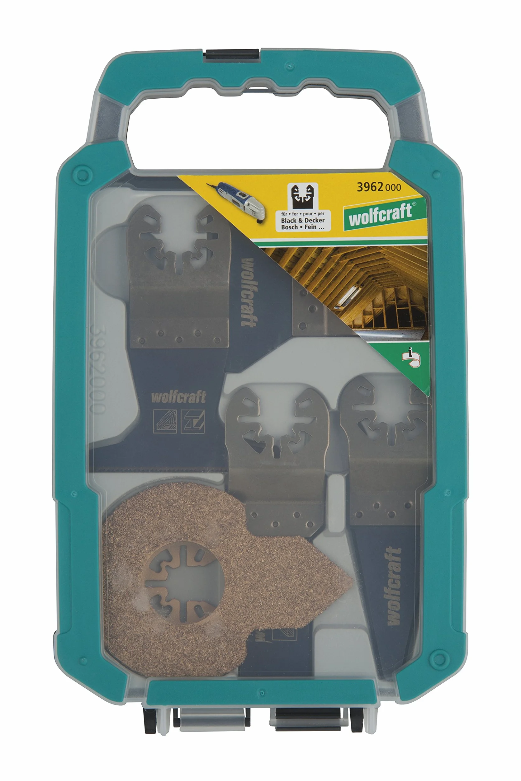 wolfcraft Juego de iniciación de sierra vibratoria para laminado ˮPROˮ 5 piezas, enganche universal I 3962000