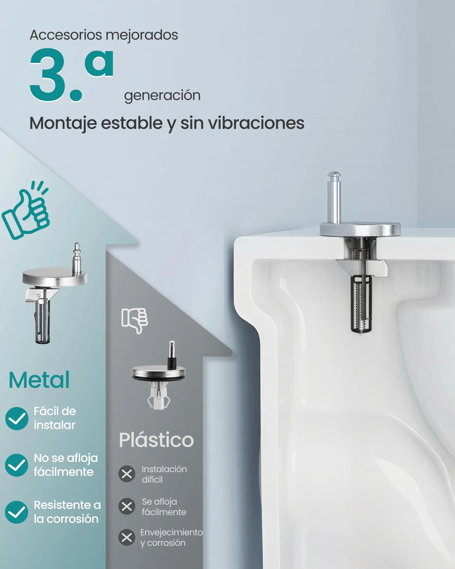 SONGMICS Tapa de WC Universal Cierre Suave Asiento Plástico PP Carga 300 kg Blanco