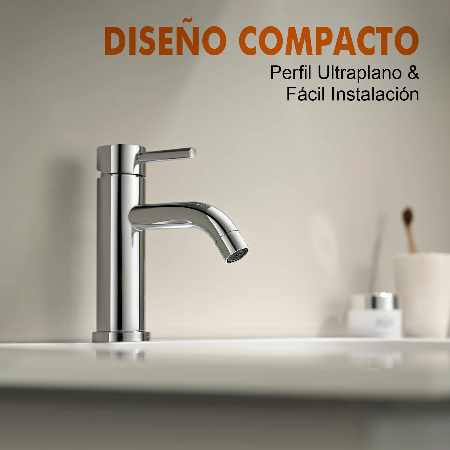 Ibergrif M11003 Grifo de Lavabo Monomando Acero Inoxidable Aireador Ahorro Agua Conexión G 3/8" Acabado Cromado