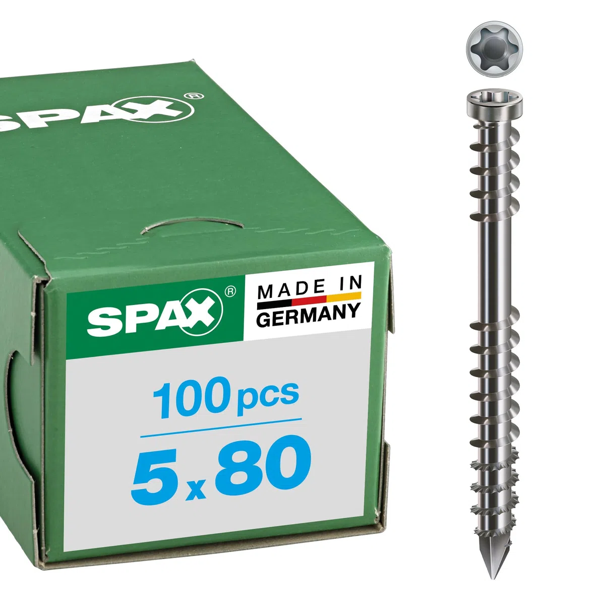 Spax 0/3657/000/5,0/80/ /02 - Tornillo para yeso (acero inoxidable V2A, 5 millimetros, 5x80mm)
