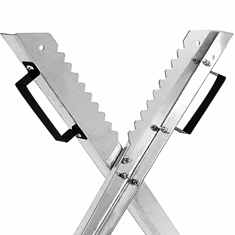 GARDEBRUK® Caballete para Cortar Leña Serrar Madera Soporte Motosierra Troncos Banco Plegable Antideslizante Capacidad 150Kg Metal Galvanizado