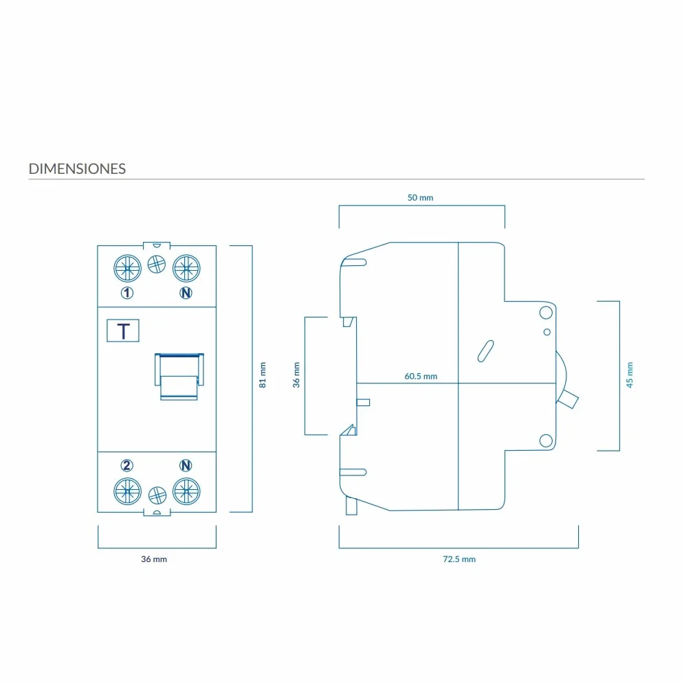Interruptor diferencial superinmunizado SI, 300 mA, 2P, 40 A, Clase A, sensibilidad 300mA, RASMACOR