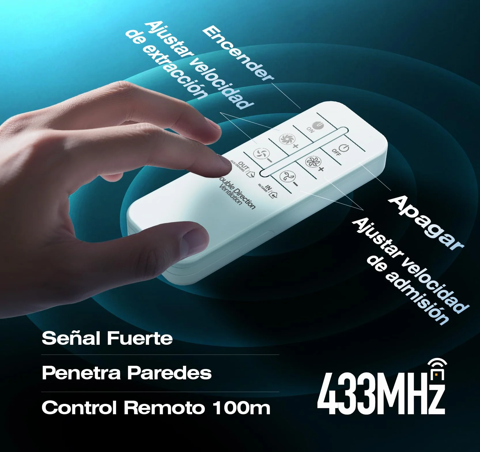 100mm Extractor de Aire en Línea Bidireccional, 6 Velocidades, Mando a Distancia – Ventilador de Conducto Silencioso Potente con Protección contra Sobrecalentamiento, Extractor de Baño Aseo