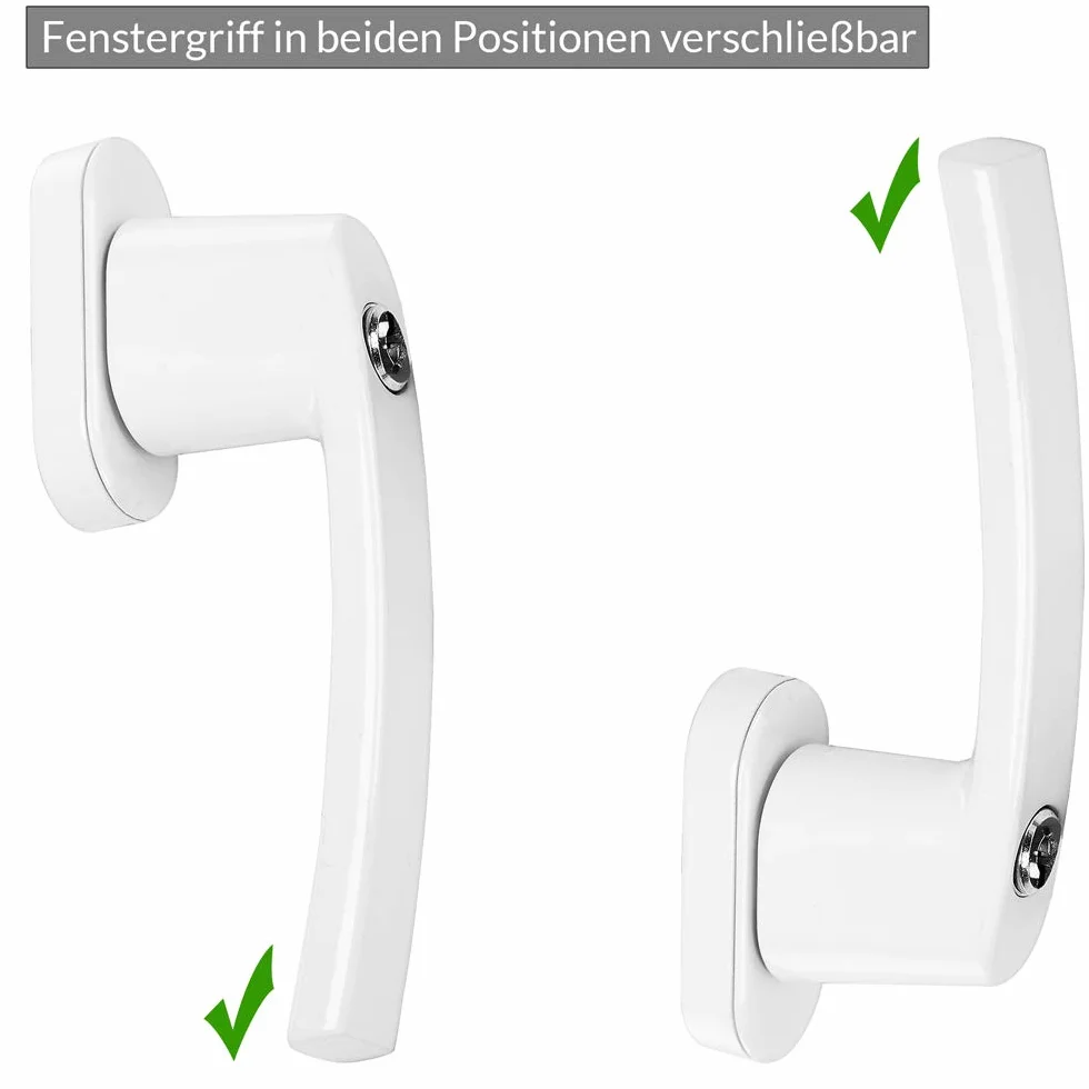 MONZANA® 4X Manilla de Ventana Puerta Universal con Cerradura + 2 Llaves Manija Bloqueo en 2 Posiciónes Blanco