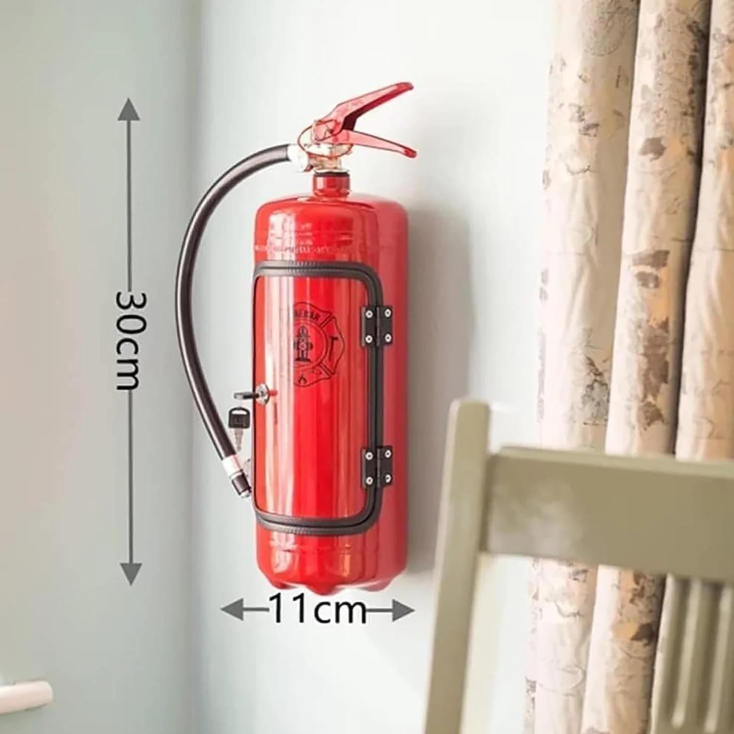 Minibar Eextintor de Incendios, Metal de 11.8 Pulgadas, para Amantes del Whisky, Bombero, Bar de Regalo
