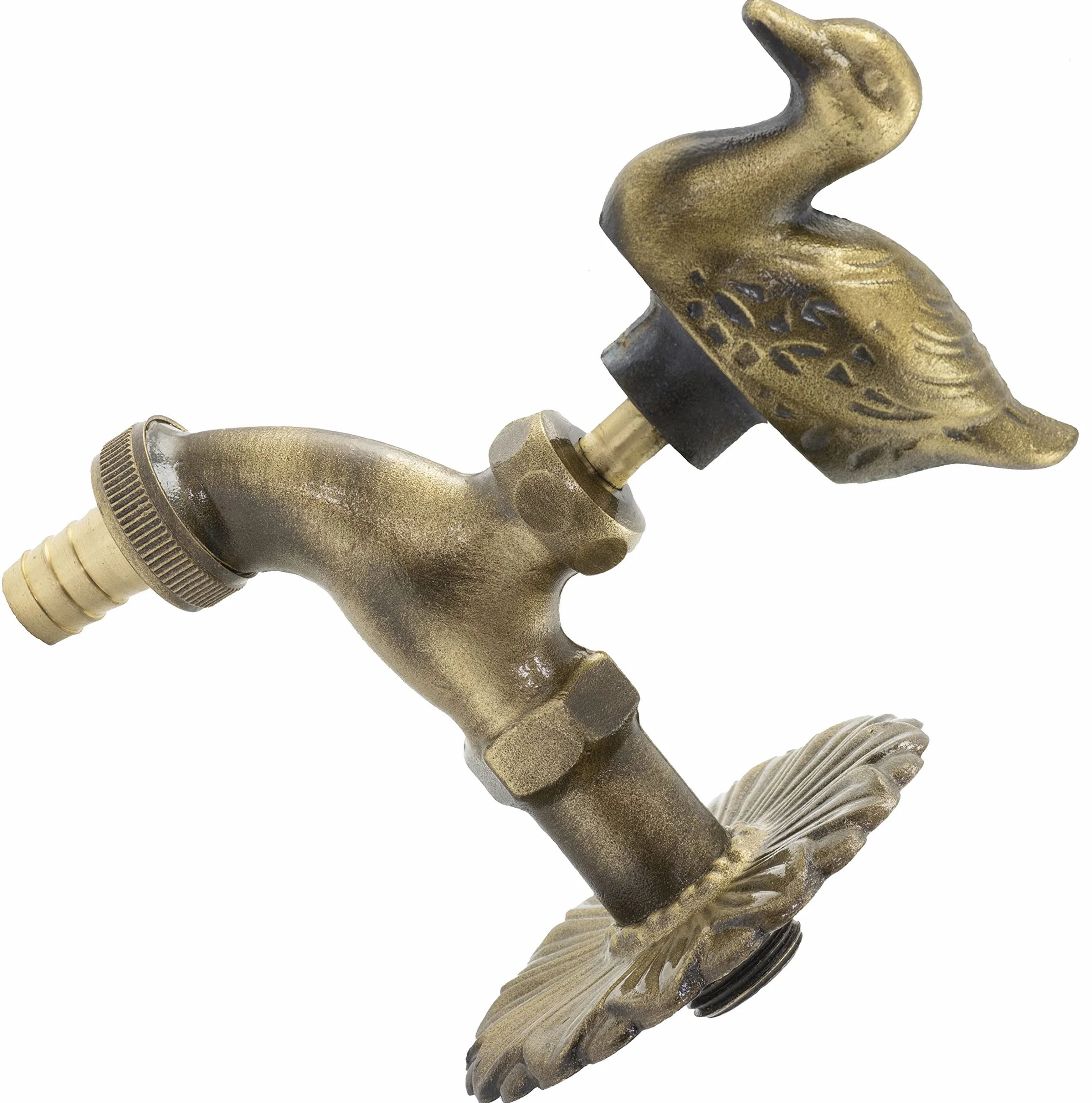 AERZETIX Grifo de Lavabo Pared 1/2'' Modelo Pato Latón Envejecido
