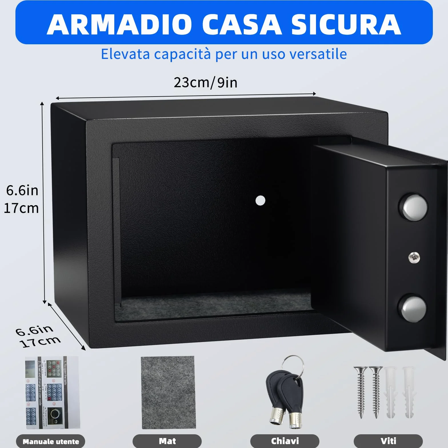 SINZUX Caja Fuerte Digital 6.6L Seguridad Hogar Almacenaje Ahorros Joyas Dinero